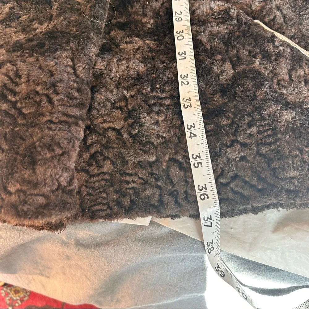 Vintage 60s Faux Fur Coat Brown Size L USA Mad Men - Picture 11 of 13